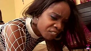 slutty ebony takes massive cock in tight ass