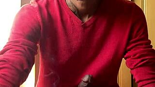 Brazillian beauty enjoys big black cock and jerking cumshot