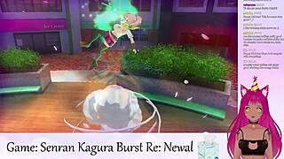 Vtuber Lewdneko plays Senran Kagura Burst part 1 with big tits game hentai softcore lingerie boobs anime tits.