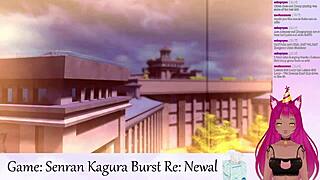 Vtuber Lewdneko plays Senran Kagura Burst part 1 with big tits game hentai softcore lingerie boobs anime tits.