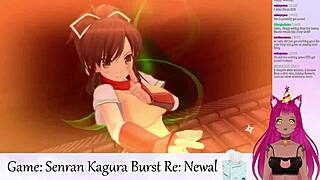 Vtuber Lewdneko plays Senran Kagura Burst part 1 with big tits game hentai softcore lingerie boobs anime tits.