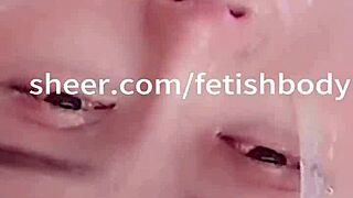 this goddess gets choked and gagged in a rough deepthroat blowjob with lots of spitting