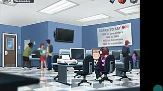 Hey, check out Summertime Saga 44 with a wild cumshot in the library!