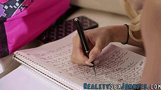 Real blonde pornstar sucks a monster cock in hardcore action, wow! 😍