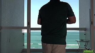 elisa sanches shows big tits and ass on balcony overlooking the sea in guarujá