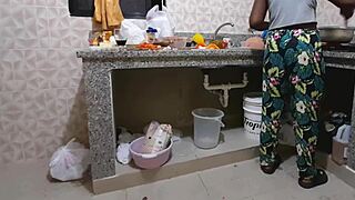 the cook invites me to play, her big tits and ass exciting me