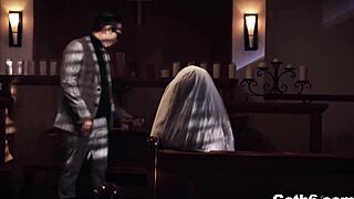 mick blue and zac wild feed joanna angel's hungry mouth and pussy intensely!