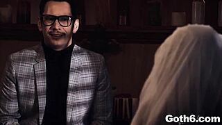 mick blue and zac wild feed joanna angel's hungry mouth and pussy intensely!