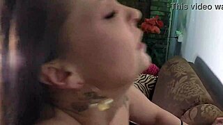 Latina milf enjoys anal creampie with big natural tits