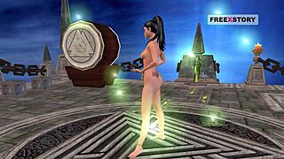 Hey, check out this hentai where Indian bhabhi strikes sexy poses then masturbates with a candle