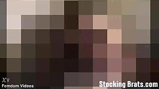 fourway lesbian toe sucking orgy in stockings for jerk off fun