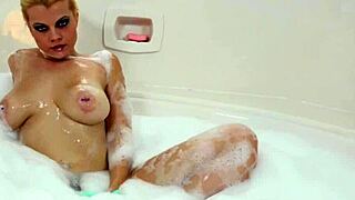 i watch nadia white masturbate her big tits in the bath