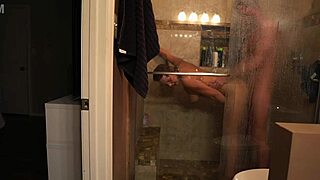 shower sex with my nipples pushed against the glass, but I slipped a bit