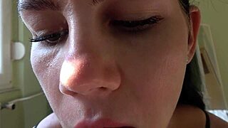 Stunning tall woman Anna teases a petite man