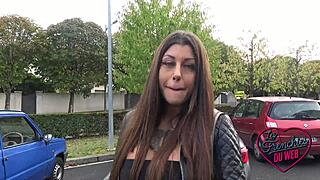 young brunette amanda shows off her huge sexy tits in libertine style