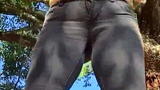 Slut Masturbates Outside in Panties