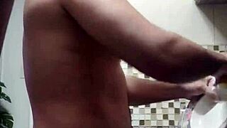 Hey, check out this macho guy bent over in doggystyle fetish action! 😏