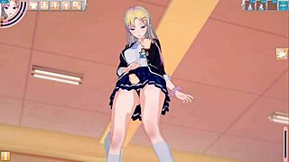 Seika original character in erotic game gets tit rubbing and blowjob in big tit anime 3d cg video