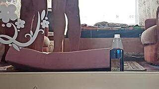 kazakh couple, making a home video with pussy play?