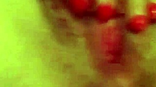 She fingers her moist, tight area while i fill her with gigantic toy