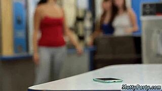 Young nerd gets a messy blowjob from her sexy stepmom