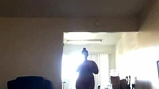 Seductive full-figured ebony's oily dance and massage show