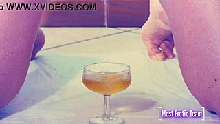 She loves pissing in glasses and getting wet passionately