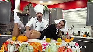 Assistant ass fucked by lucky chef!