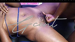 Hairy specious pussy receiving erotic massage