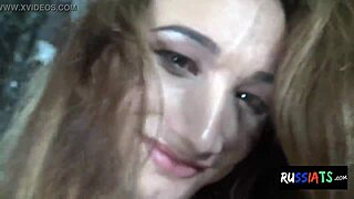 Russki TS babe, are you sucking that dildo while jerking off?