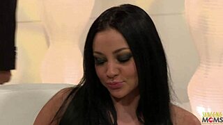 model with big boobs gets fucked on the white sofa