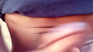 Feeling horny while stroking BBC outdoors