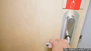 oily latina booty bounces on cock in kitchen