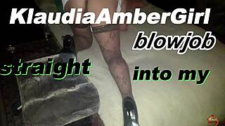 horny milf klaudiaamergirl gives great blowjob, mouth full of cum