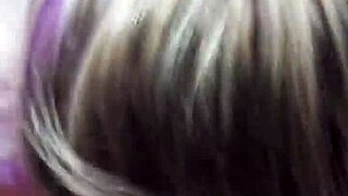 Blonde girlfriend goes deep with blowjob and cum