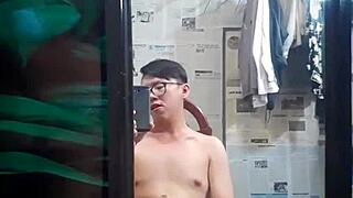 Vietnamese gay hunk enjoys giving oral pleasure