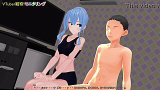 mmd-vtuber suisei hoshimachi in hentai group sex scene