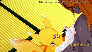 digimon hentai featuring taomon in cosplay