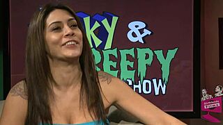 hey, samantha ryan, tell us, how kinky does raylene get on your creepy show backstage?