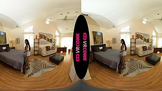 VRconk's seductive young black beauty stimulates your desire