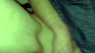 Wife rubbing shaved pussy on stairs with tattoo piercing redhead cum