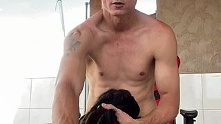 review on the balcony leads to suggestive encounter with tattooed teen