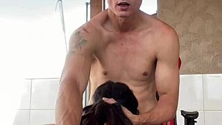 review on the balcony leads to suggestive encounter with tattooed teen