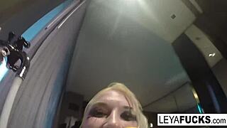 leya falcon teases her ass with tub shower head