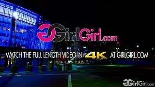 Blonde and Brunette Lesbian Pop Stars Scissor in Lingerie