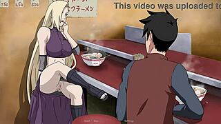 Ino enjoys a relaxing meal at the ramen shop