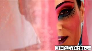 Charley chase, the brunette babe with big tits, teases you in this solo scene.