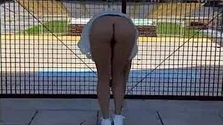 Naughty story in my journey in spain day 4, flashing big tits outdoors