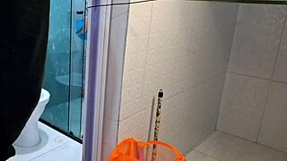 Risky masturbation by the teen maid in the house.