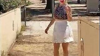 Naughty story in my journey in spain day 4, flashing big tits outdoors